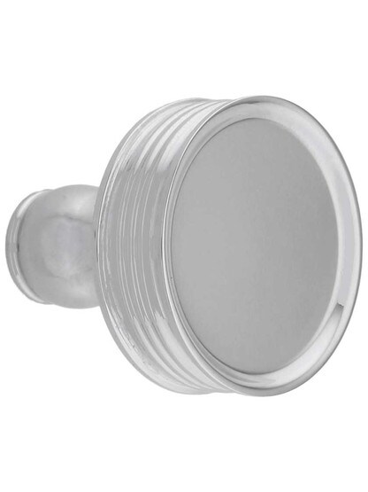 Ridged Cabinet Knob - 1 1/4 inch Diameter in Polished Chrome.